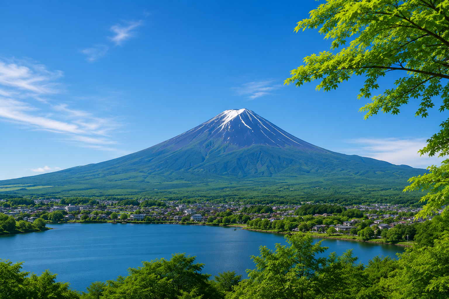 Illustration of everyday life and landmarks in Japan